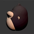 Cute Cartoon Gorilla Head 3D Model With Brown Pink Tones And Gentle Expression