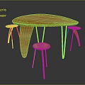 Modern Wooden Dining Chairs With Metal Legs Around Sleek Oval Wooden Table