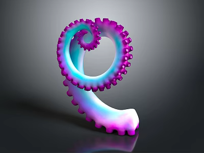 3D Rendered Spiral Octopus Tentacle With Purple And Blue Gradient Shiny Surface 3d model 3D Rendered Spiral Octopus Tentacle With Purple And Blue Gradient Shiny Surface 3d model