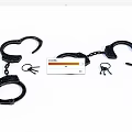 Black Metal Handcuffs With Chain And Keys As Durable Hardware Tools 3d model