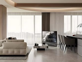 Modern Italian Guest Restaurant Italian Light Luxury Guest Restaurant Sofa Coffee Table Combination Large Flat Floor Guest Restaurant Horizontal Hall Guest Restaurant Unhosted Lamp Guest Restaurant 3d model