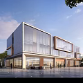 Modern Industrial Factory Building With Glass Curtain Walls And Steel Structure Exterior Design