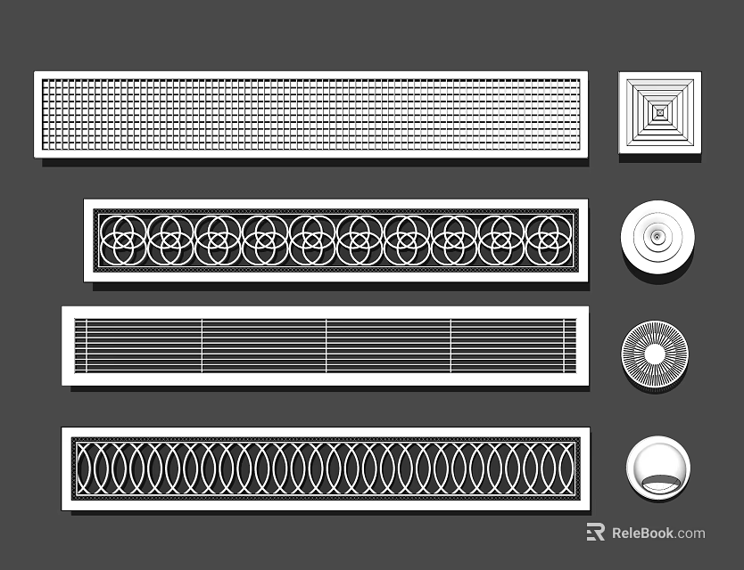 Various Designs of Air Conditioner Air Vents for Modern Interior Decoration 3d model 