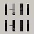 Various Smart Door Locks With Digital Keypads And Handle Designs 3d model