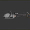Space Exploration Helicopter Model With White Body Black Rotors And Yellow Tips