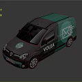 Teal And Gray Living Supplies Delivery Van Featuring Renault VOLEA Envelope Logo