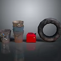 bucket iron bucket mud bucket cement bucket daily necessities 3d model