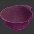 Artisan Handcrafted Clay Bowl Sculpture With Textured Surface And Single Handle