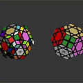 Colorful Magic Cube Spheres As Daily Life Supplies With Chinese Characters