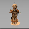 Traditional Tower Structure With Multi Level Design Dome Roof Ornate Balconies And Windows