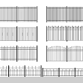 Metal Railings With Various Vertical Bar Designs And Decorative Top Patterns