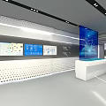 Modern Exhibition Hall Design With Digital Screens Interactive Booths And Urban Displays