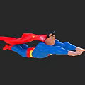 Superman Flying With Blue Costume Red Cape Yellow Belt And S Symbol Game Movie Character