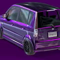 Purple Compact Car With Shiny Exterior Black Alloy Wheels And Sporty Design