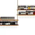 Modern Hanging Wall Cabinets Storage Design With Wine Bottles And Glasses