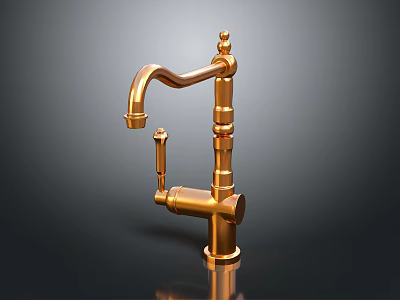 Elegant Golden Faucet Design For Modern Household Bathroom And Kitchen 3d model