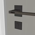 Modern GRANT Door Handle in Brushed Bronze on Light Gray Door with Lock