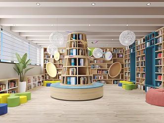 Modern Reading Room Books Reading Room 3d model