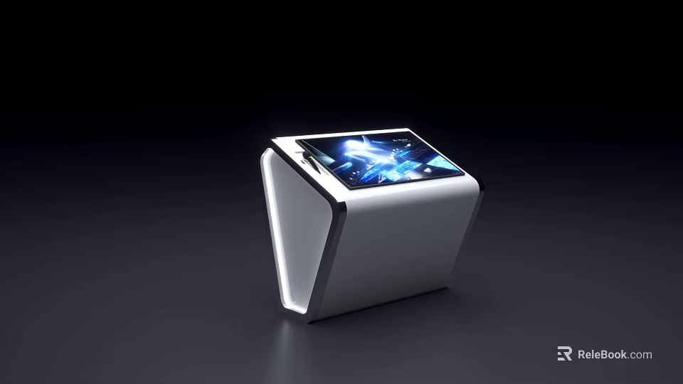 Modern White All in One Machine Featuring Touchscreen Display And LED Lights 3d model 