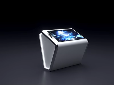 Modern White All in One Machine Featuring Touchscreen Display And LED Lights 3d model