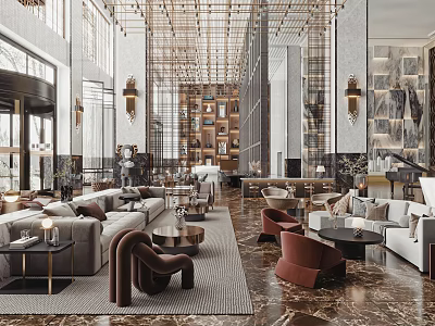 Luxury Modern Sales Office Interior Design With Sofas Armchairs Decorative Lighting And Elegant Decor 3d model