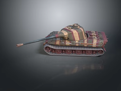 Detailed Military Tank 3D Model Featuring Camouflage Paint Long Barrel And Tracks 3d model