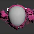 Pink Pigtail Wig On Mannequin Head With Realistic Human Face And Hair