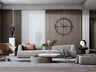 Modern sofa coffee table combination 3d model