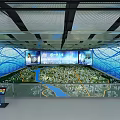 Commercial Equipment for Urban Planning Display with Large Screens and Detailed Model in Exhibition Hall