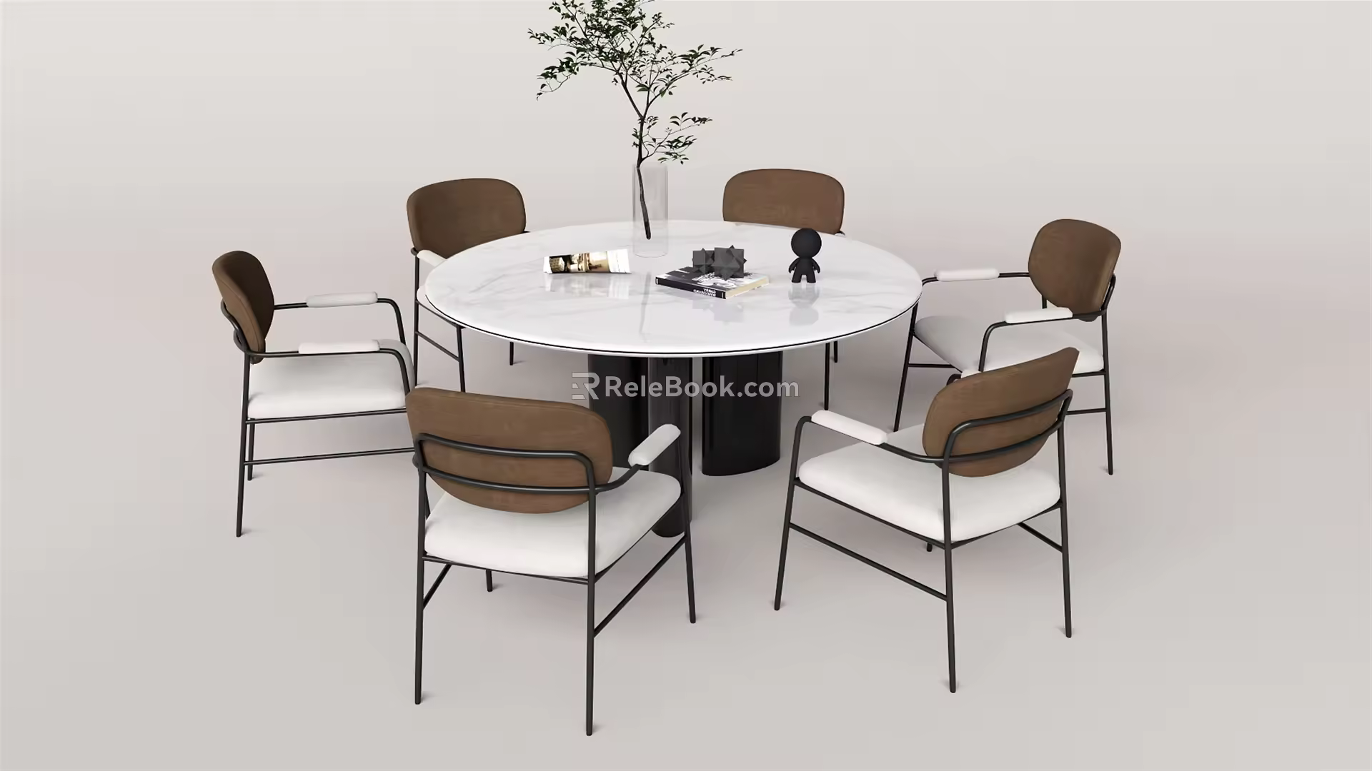 New Chinese Dining Table and Chair Combination Dining Table and Chair 3d model