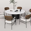 New Chinese Dining Table and Chair Combination Dining Table and Chair 3d model