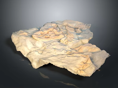 Rocky Terrain 3D Model With Textured Surface And Natural Color Tones 3d model