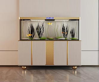 Modern Fish Tank Glass Fish Tank Display Cabinet Hallway Side Cabinet Aquarium 3d model