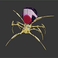 Mechanical Spider Creature with Silver Legs and Red Core Sci Fi Design 3d model