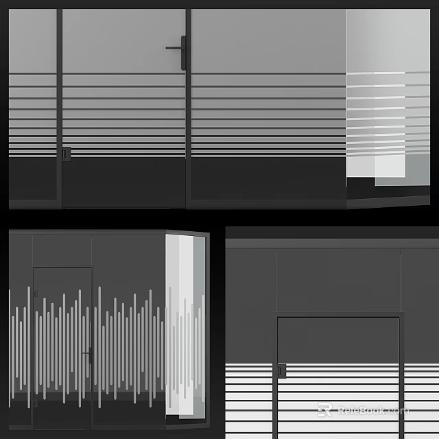 Modern Partition Designs With Vertical Lines And Panel Structures For Interiors 3d model