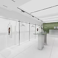 Modern Clothing Store Interior With White Walls Clothing Racks And Fitting Room