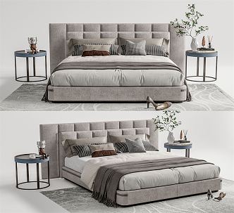 Modern Double Bed 3d model