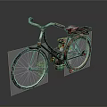 Vintage Bicycle With Red Seat Decorative Frame Spoked Wheels And Metal Accessories