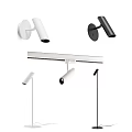 Modern Black And White Lighting Combination With Wall Lamps Track Lights And Pendant Fixtures