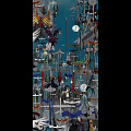 Colorful Hanging Art Installation With Airplanes Ships Birds Carriages And Lights