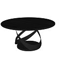 Modern Black Round Table And Chair Set With Crossed Base Design 3d model