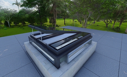 Skylight hanging over the lighting well 3d model