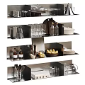 Stylish Tableware Collection Displayed On Modern Shelves With Plates Glasses Utensils And Bowls