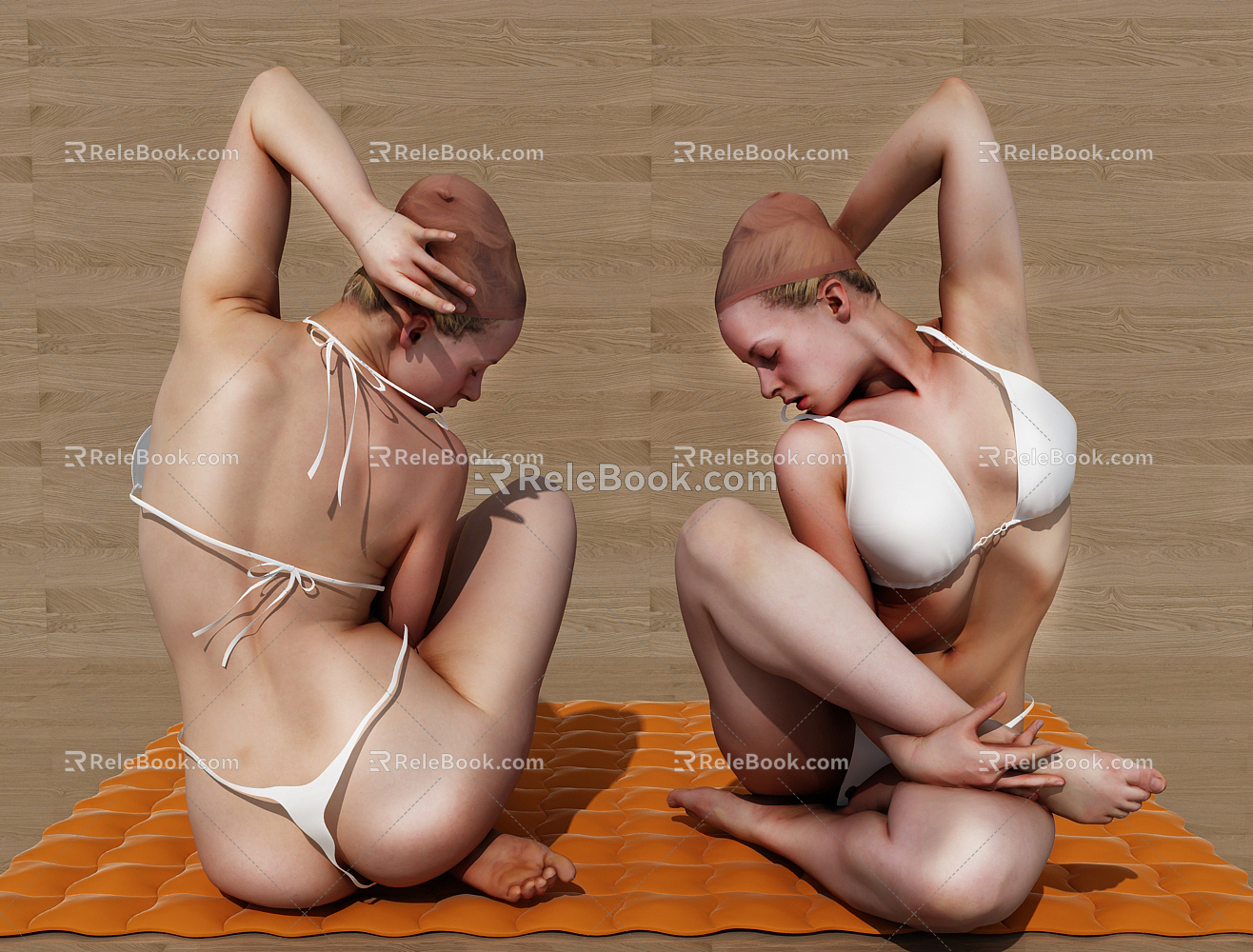 Modern Woman Yoga Difficult Movements 3d model