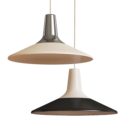 Modern Pendant Lights In White Black And Silver Minimalist Design For Interior Decor 3d model