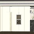 Modern White Decorative Cabinet With Marble Side Cabinet Artwork And Table Lamp