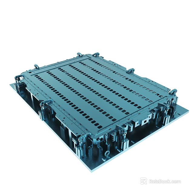 Industrial Heavy Duty Metal Pallet With Grid Surface And Support Structure 3d model 