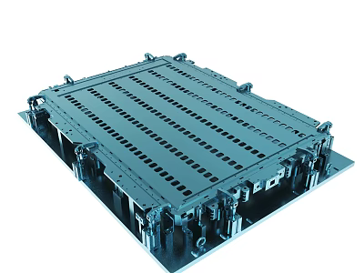 Industrial Heavy Duty Metal Pallet With Grid Surface And Support Structure 3d model