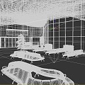 Airport Waiting Room Waiting Hall 3d model