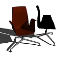 Modern Office Chair Design With Black Brown Colors And Metal Base